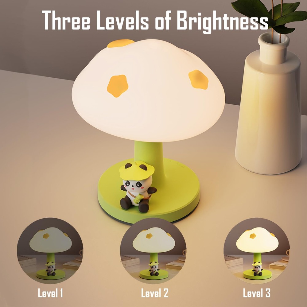 Cloud and Panda Rechargeable Night Light, Safe Soft Silicone
