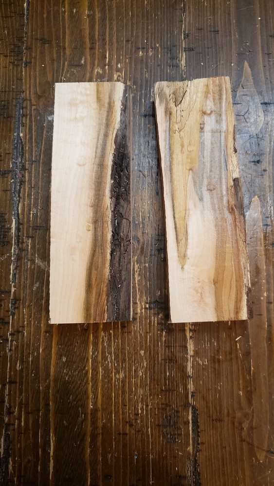 2pc CURLY MAPLE Scale Art Craft Knife Call M1273