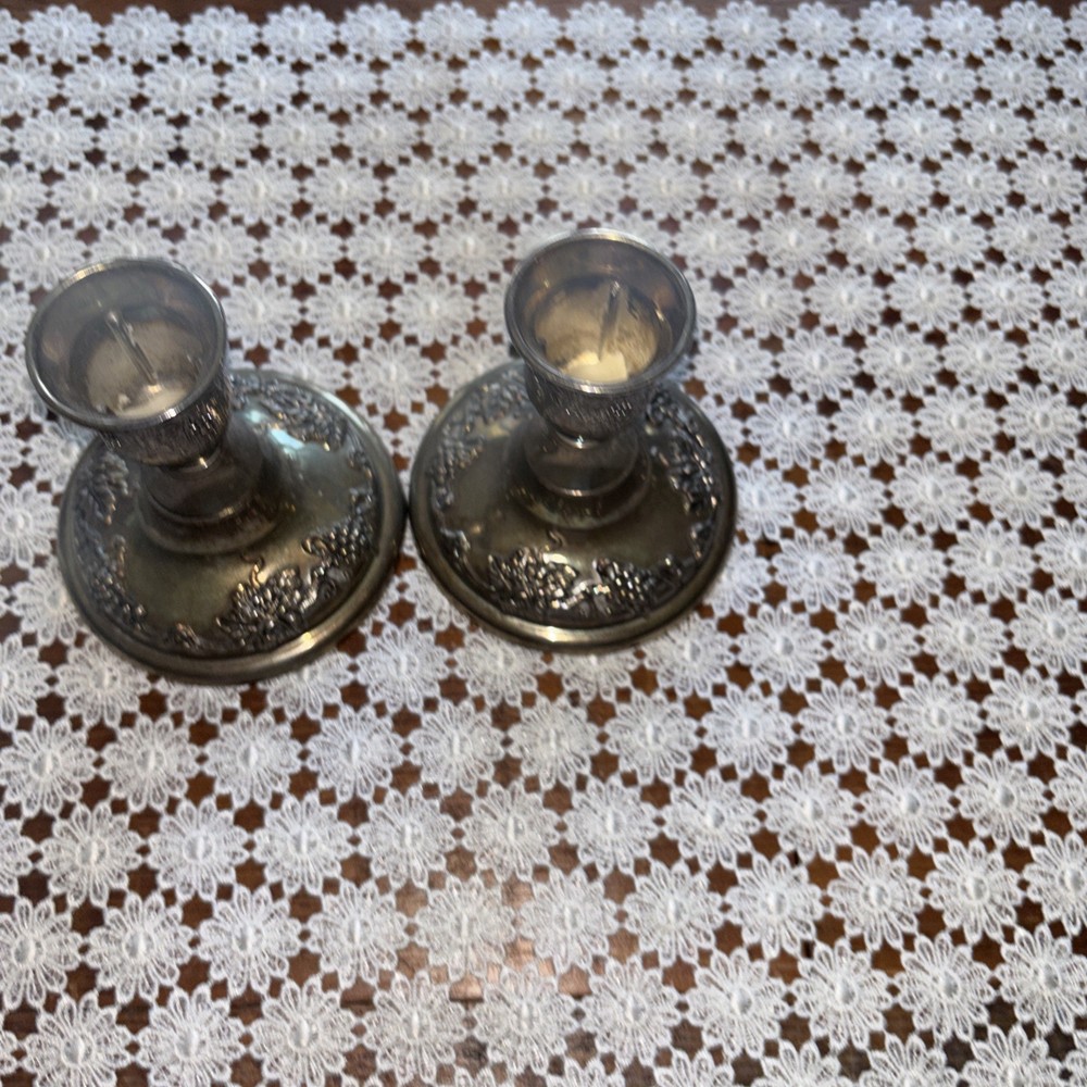 Set of Silver Plated Candlesticks.