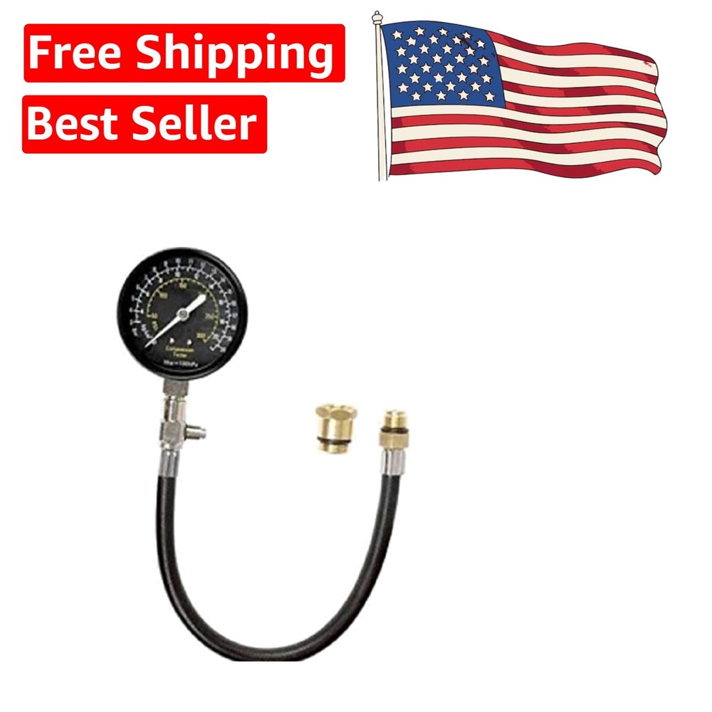Complete Engine Compression Tester Tool Kit - Quick Release & 14MM/18MM Adaptors