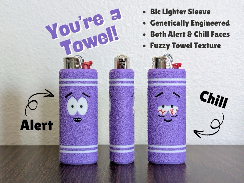 Both Faces Towel Bic Lighter Sleeve