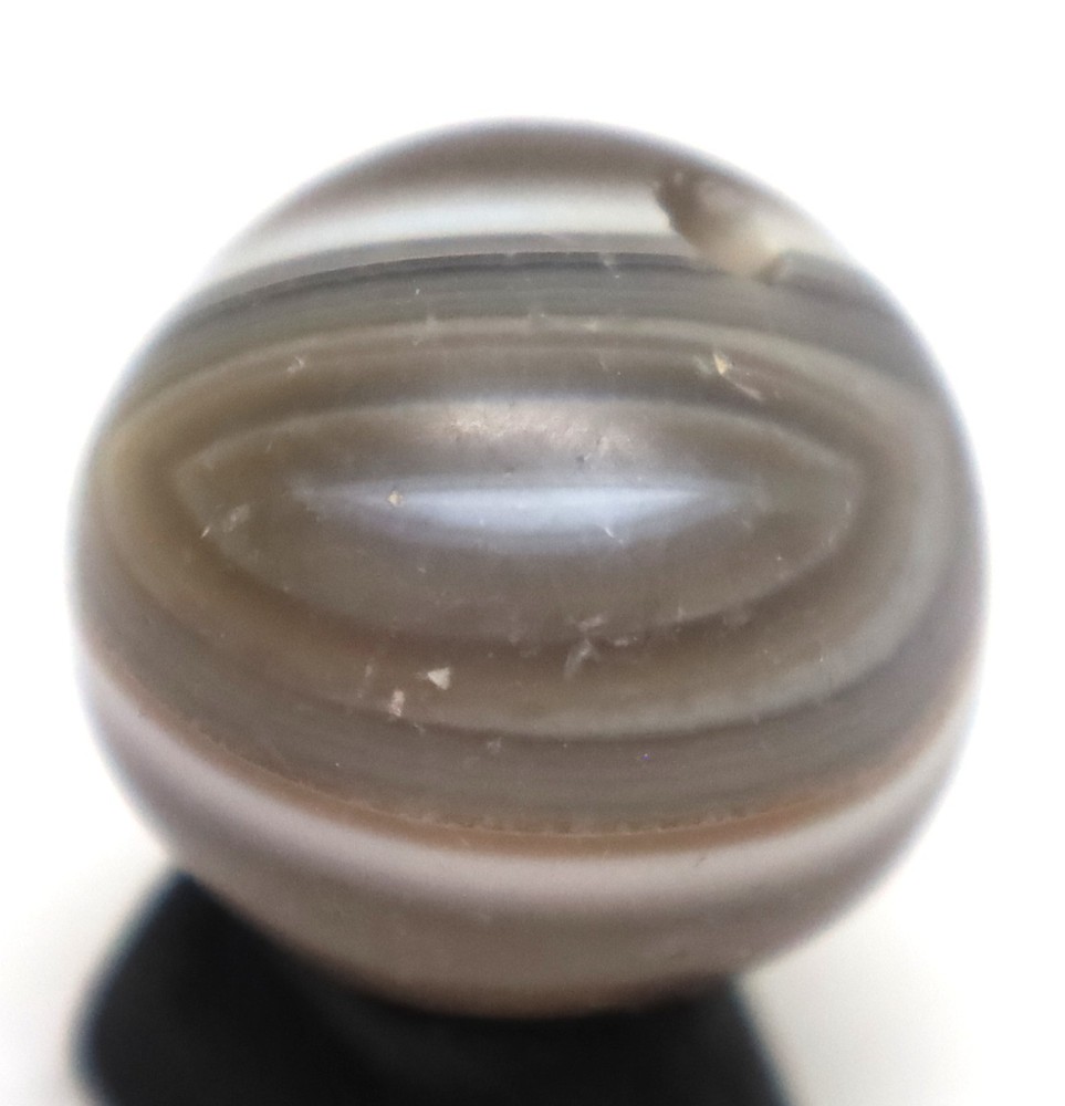 Authentic Ancient Banded Agate Stone Bead with Eye in Perfect Condition