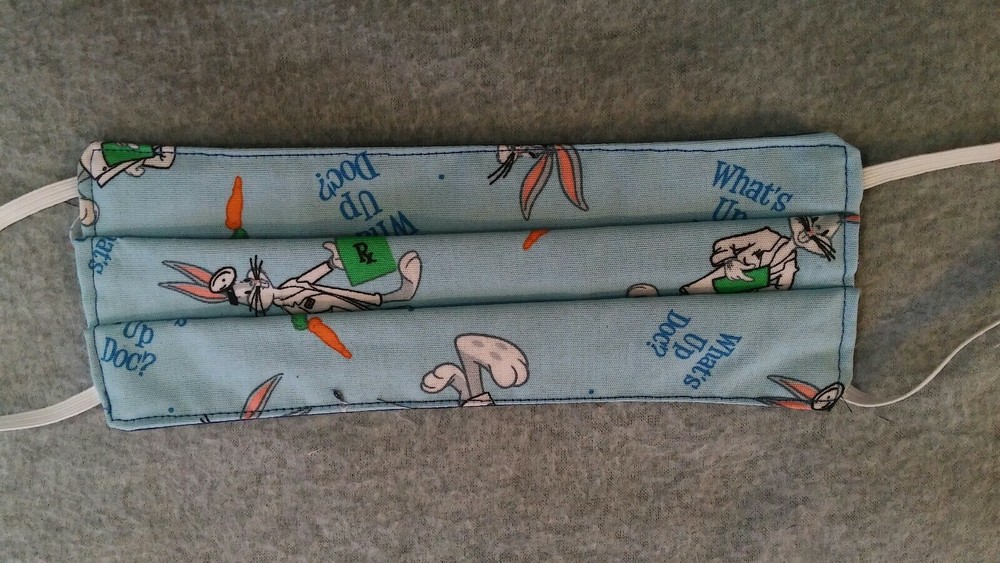 Handmade Fabric Face Mask - Reusable Bugs Bunny