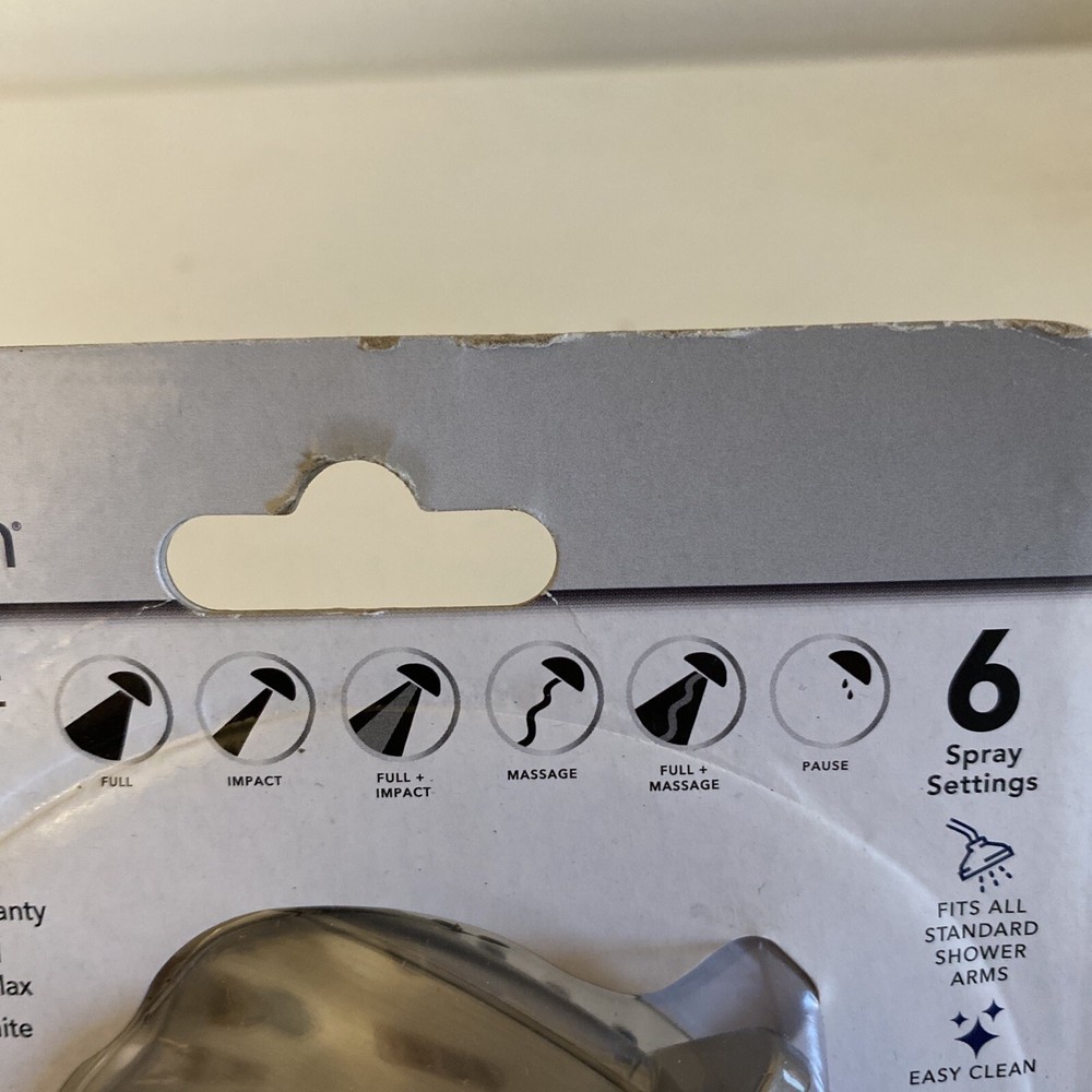 WAXMAN SERENE FIXED SHOWERHEAD-6 Settings, Brushed Nickel