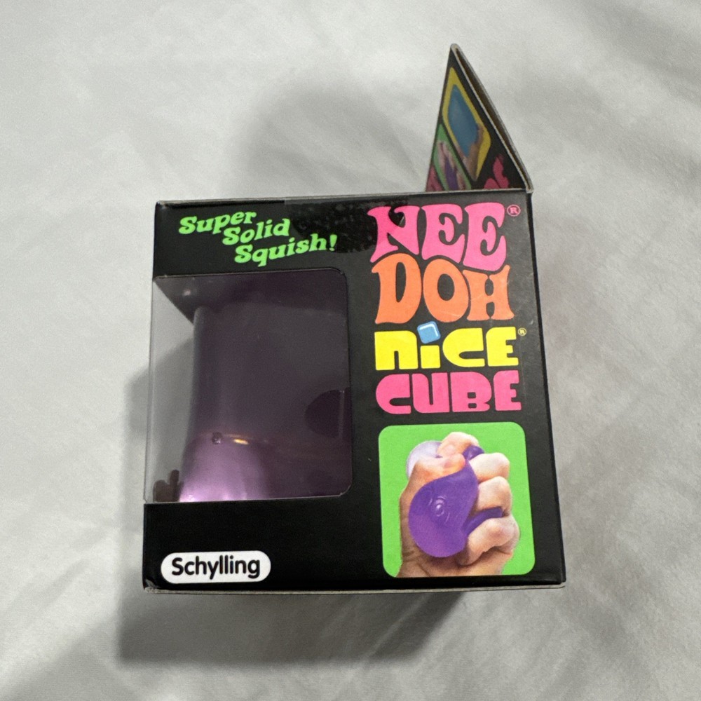Nee Doh Nice Cube - Super Solid Squish! Purple- Brand New