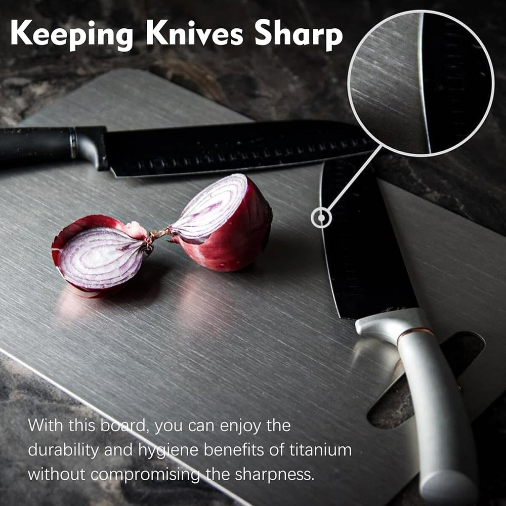 Titanium Cutting Board Double-Sided Titanium Cutting Boards for Kitchen Camping