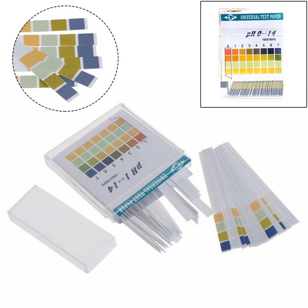 100pcs PH Test Strips Test Paper 1-14 PH Range Indicator Strips 87*67*11mm Pack
