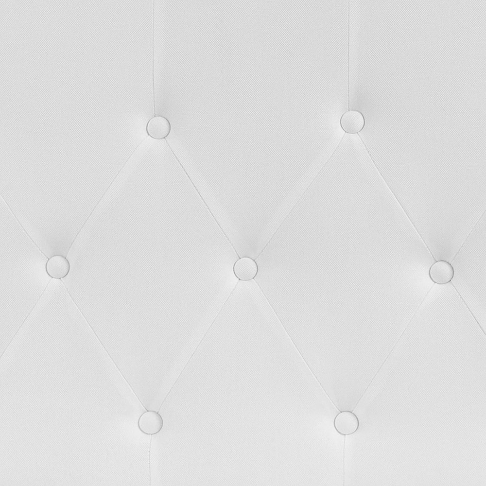 Tufted Upholstered Full Size Headboard in White Fabric