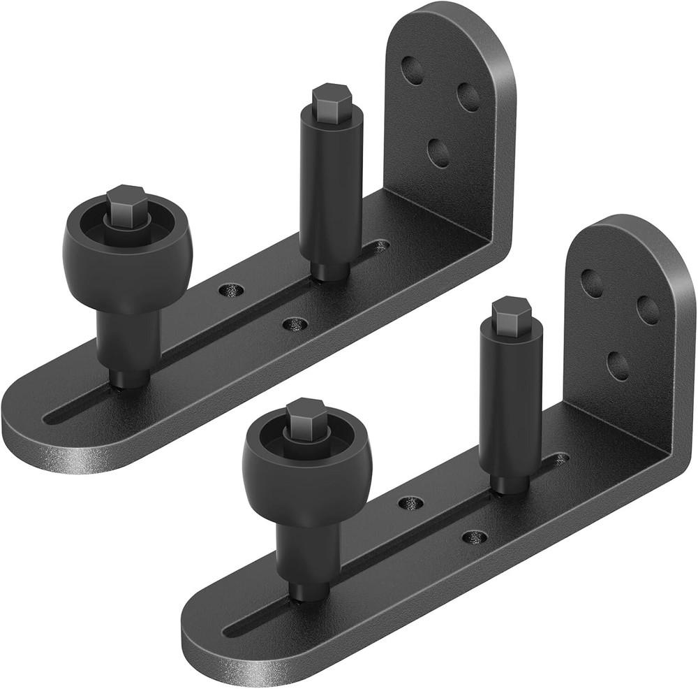 2PCS Sliding Barn Door Floor Guide - Adjustable Rollers, Quiet Operation