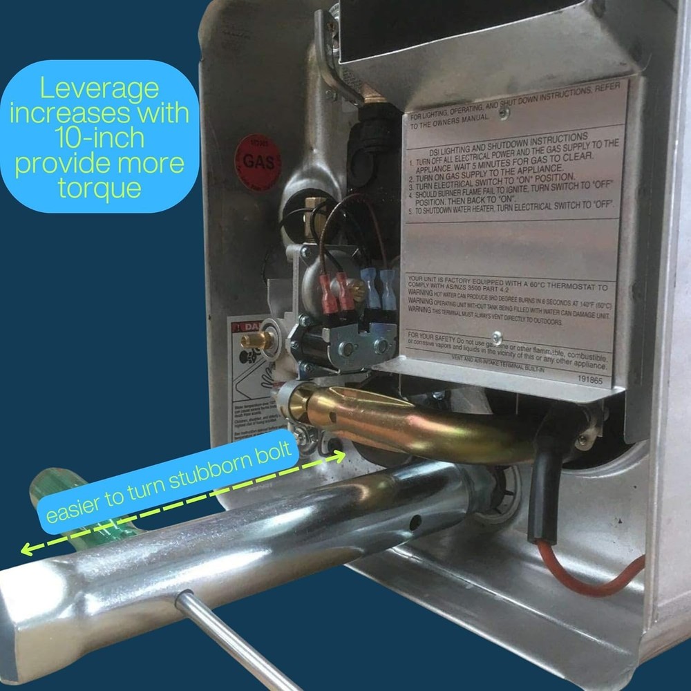 Compact Dual Hex Water Heater Element Wrench - 10-Inch Heavy-Duty Solution