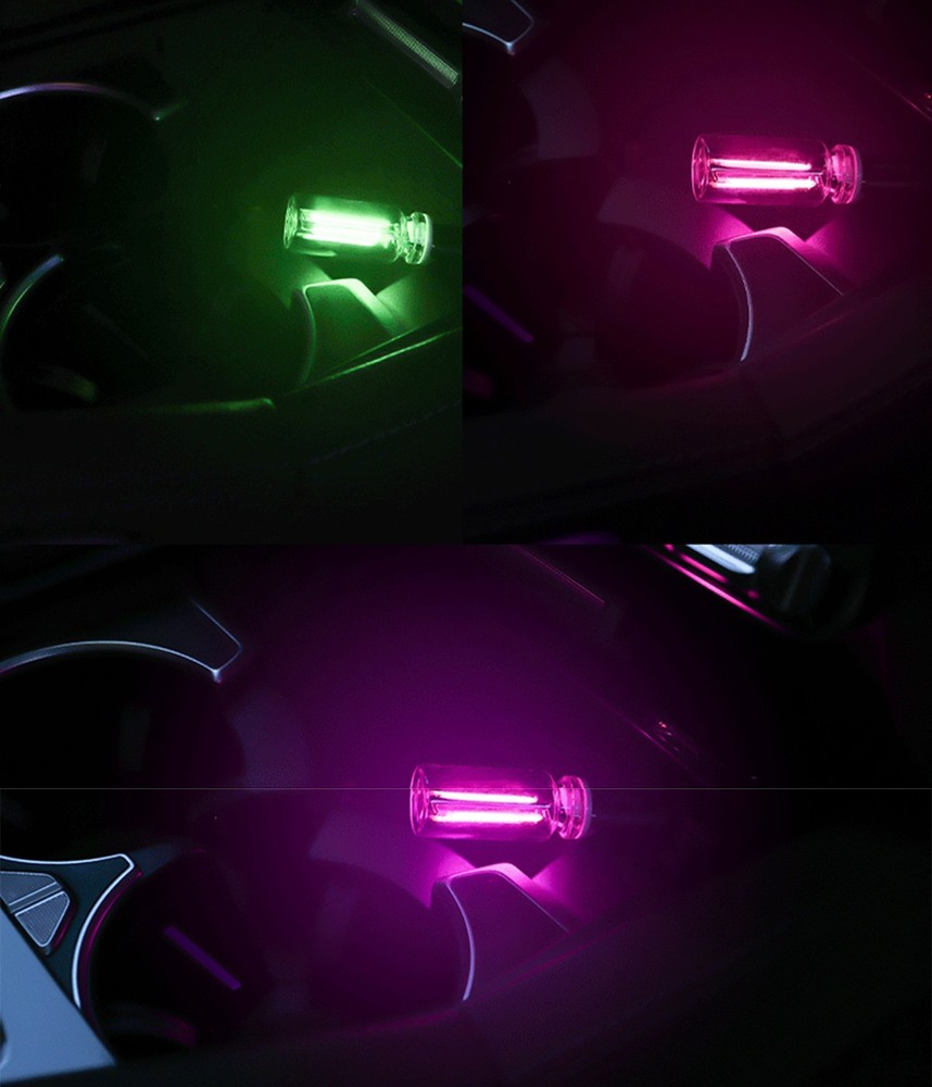 1X Blue Touch Control Car USB LED Light Atmosphere Night Light Dimmable New