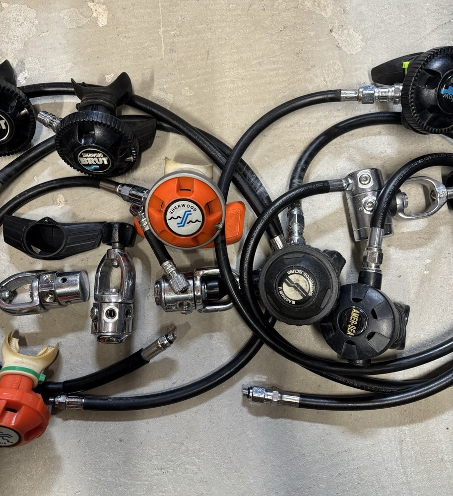 Used Sherwood & Ameri-Sea Scuba Regulators Not Working For Parts Only.
