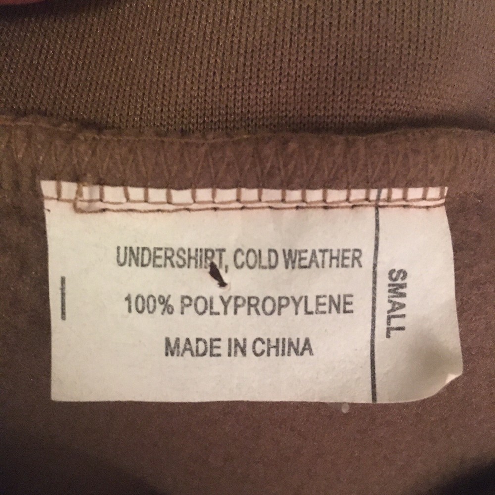 USGI Undershirt Cold Weather Brown Small Polypro Polypropylene Free Shipping!