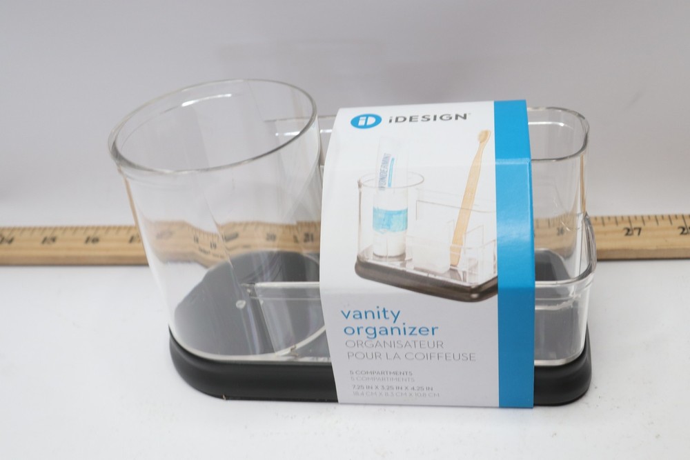 iDesign Vanity Center Clear/Matte Black