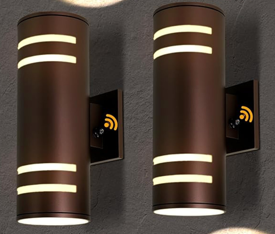 Tesjaso Modern Outdoor Wall Light with Dusk to Dawn Sensor Set 2 Open Box Sconce