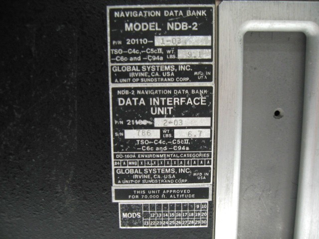 Global Systems NDB-2 Navigation Data Bank and Interface Unit - PN: 20110-1-03