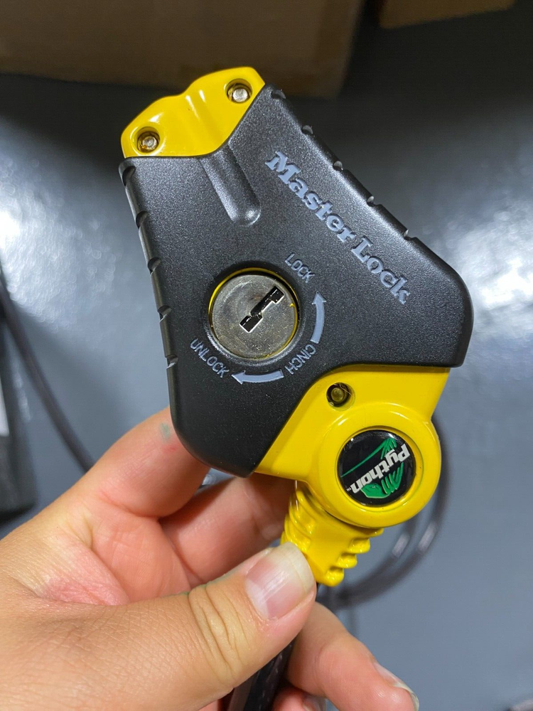 Master Lock 8413KA Python Adjustable Locking Cable, Yellow And Black