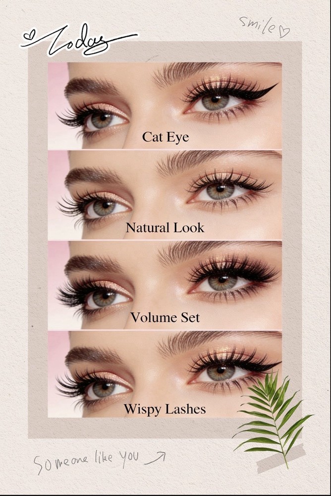 Laminated Waterproof Lash Style Reference Cards for Salon Upsell