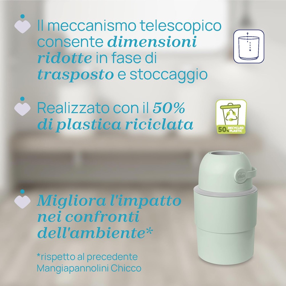 Chicco Telescopic Diaper Eater Odor Control Compact, Pan Disposal...