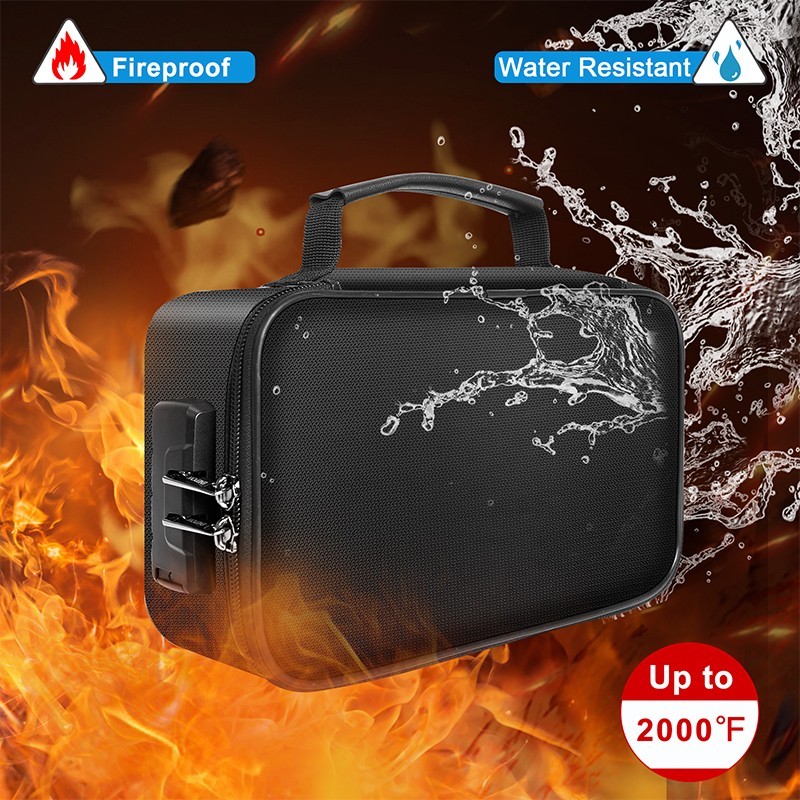 Three-layer small fireproof and waterproof document bag
