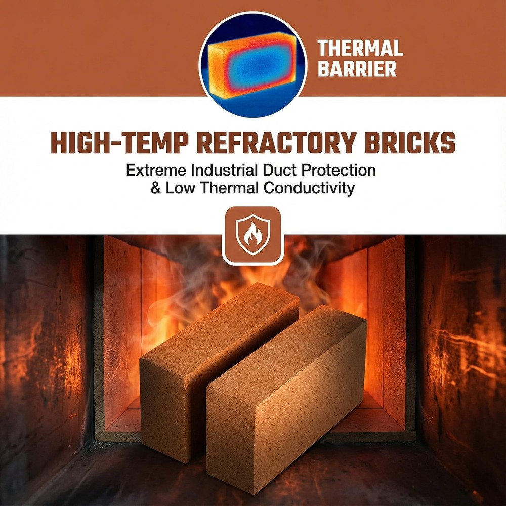 4-Pack High Temp Firebricks 3000°F Insulating 9x4.5x2.5Fireclay Refractory Brick