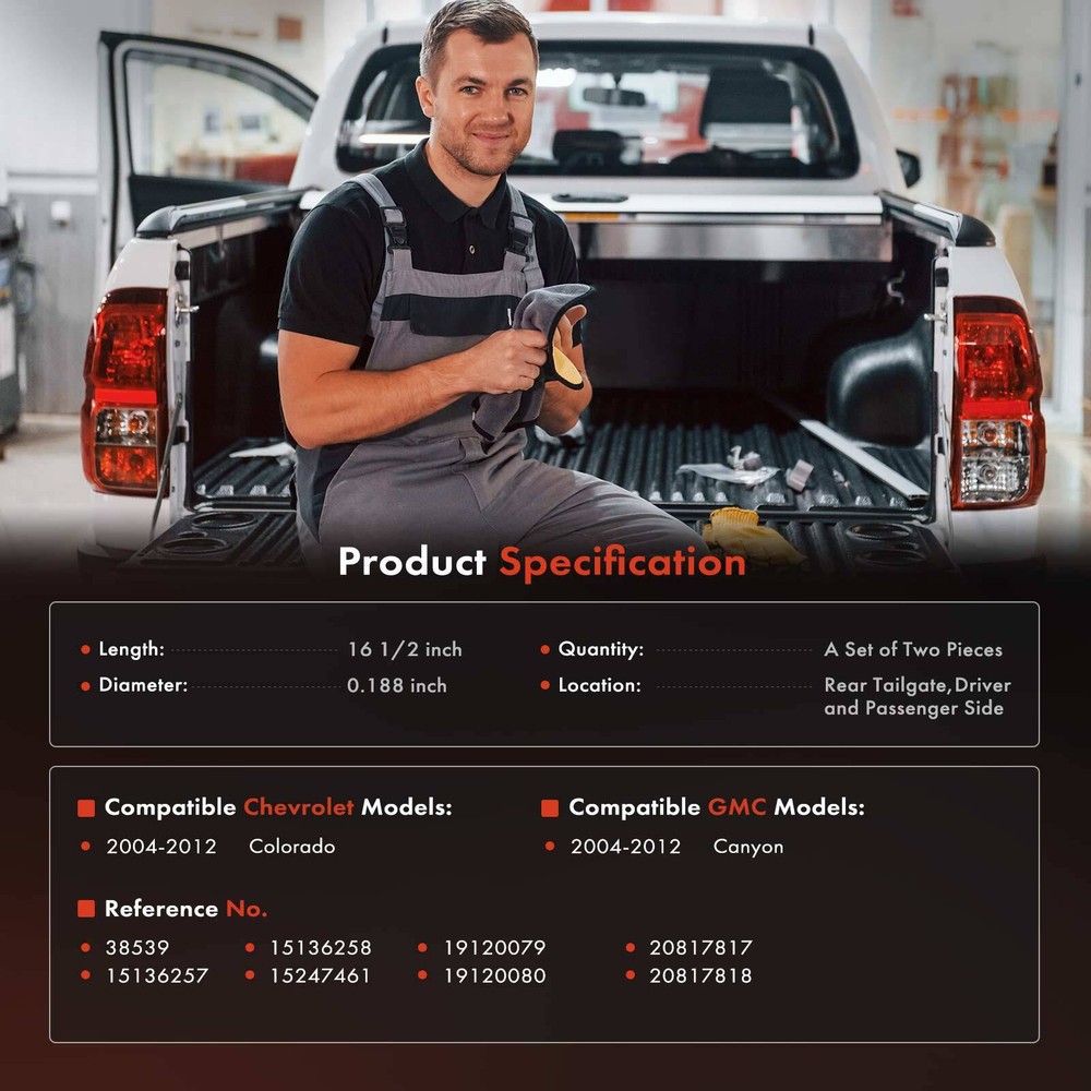 2Pcs Tailgate Support Cable for Chevy Colorado GMC Canyon 2004-2012 Left & Right