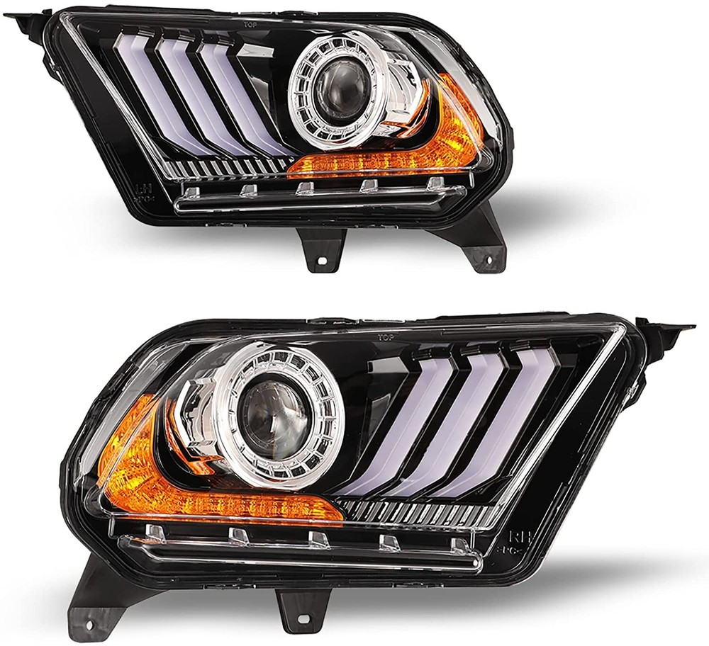 for 2010-2012 Ford Mustang Projector Headlights LED Sequential DRL Front Lamps