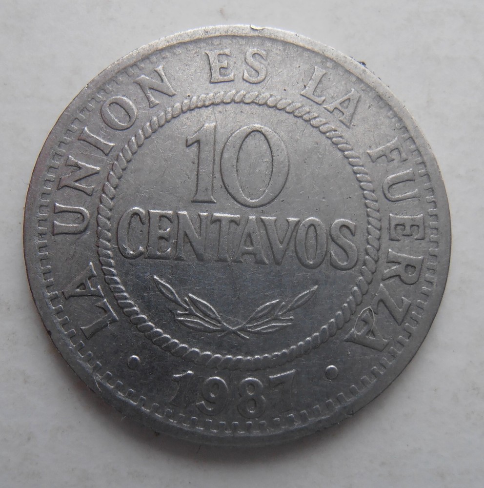 BOLIVIA 10 CENTAVOS 1987