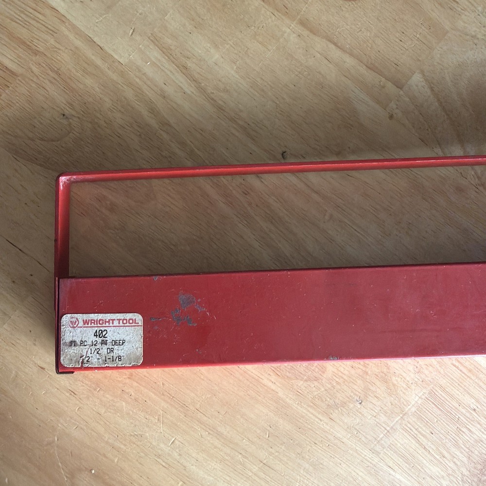 Wright Tools SAE Deep Socket Set 1/2" Drive 11pc Metal Tray Organizer ONLY 402