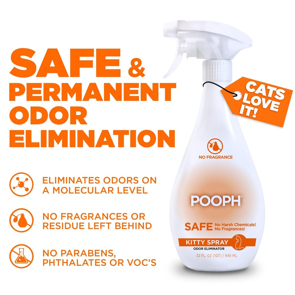 Kitty Spray - Odor Eliminator, 32oz - Dismantles Odors on a Molecular Basis, ...