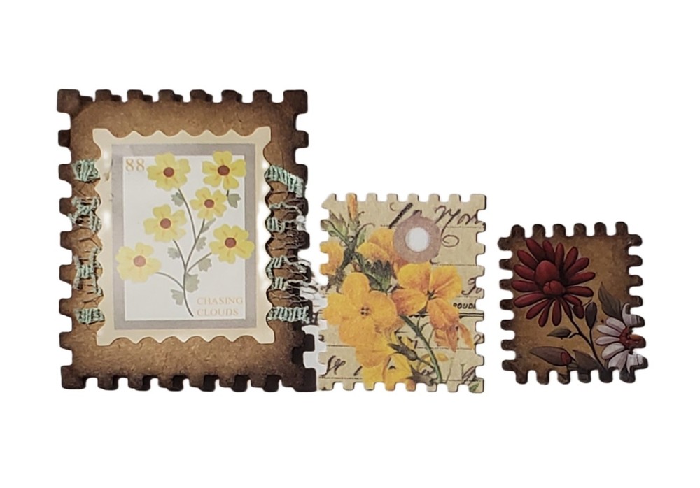 3pc SET Rectangular Postage Stamp Paper Punch Craft Punch Paper Scrapbooking