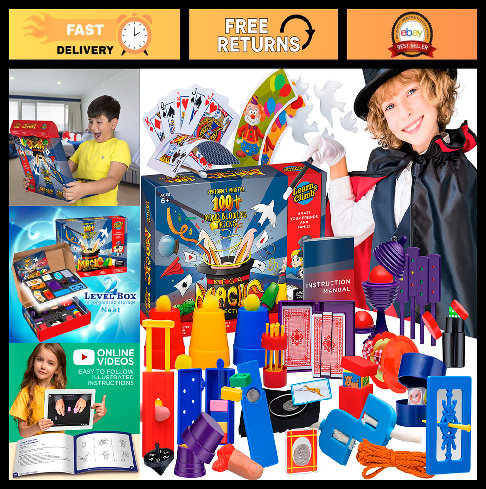Ultimate Magic Kit for Kids - 100+ Exciting Tricks & Tutorial Videos Ages 6-12