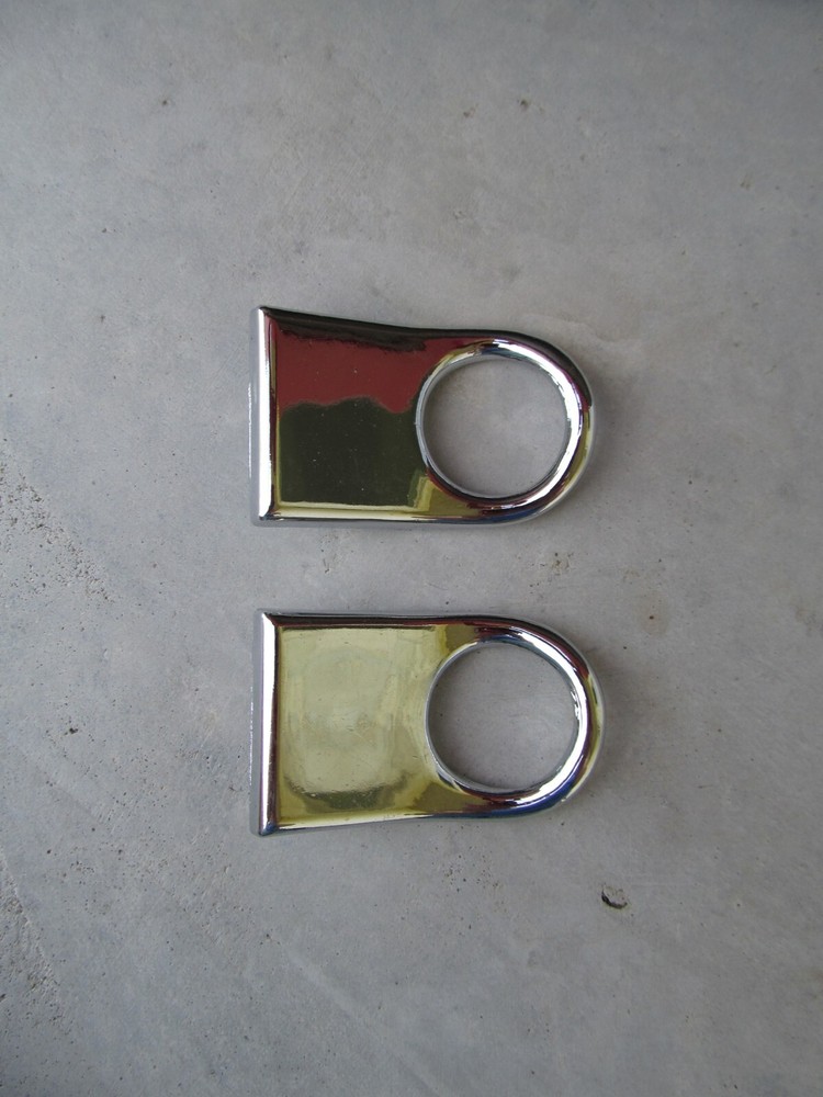 VTG MCM Retro Chrome Circle Cabinet Knobs Handles Pulls ILCO UNICAN Square