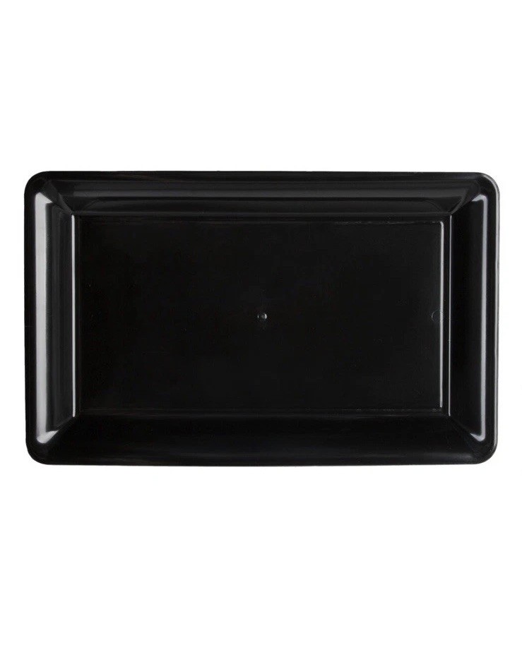 Fineline 18”x12” Rectangular Tray RC473.BK Platter Polystyrene Case Of 20 Black