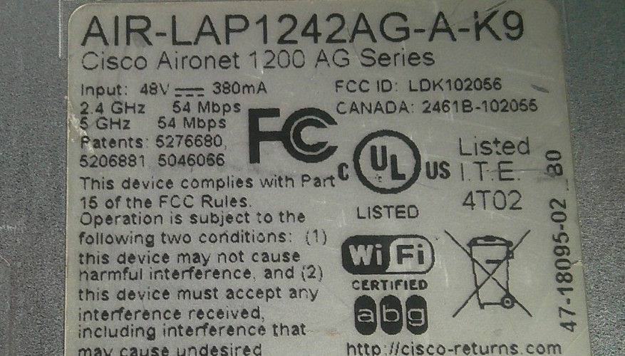 CISCO AIR-LAP 1242AG-A-K9 USED