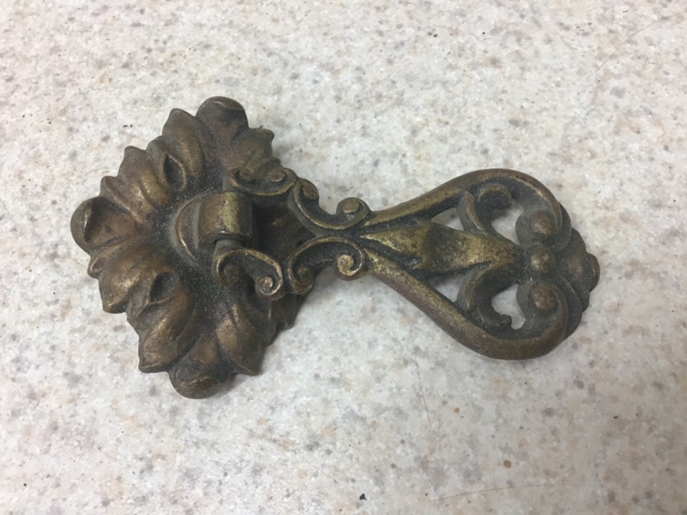 Vintage Drop Drawer/Cabinet Pull Nice old Ornate Pull Marked F 1333