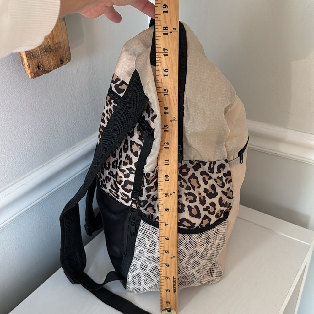 APL Athletic Propulsion Labs All-Purpose Packable Travel Backpack Cream Cheetah