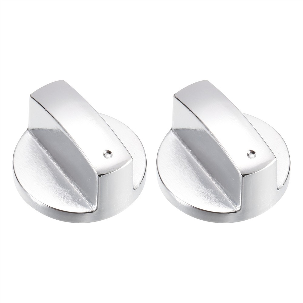 2Pcs Stove Replacement Knobs, 6mm Cooker Replacement Knobs, Silver Tone