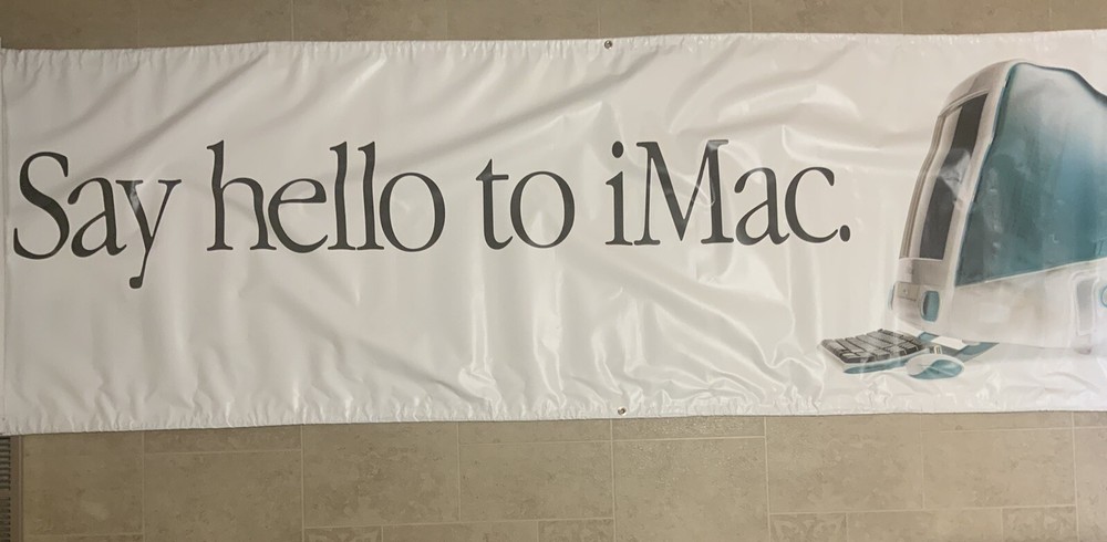 Apple Computer iMac First Ed. Bondi Blue Think Different Vinyl Banner 117”x33”