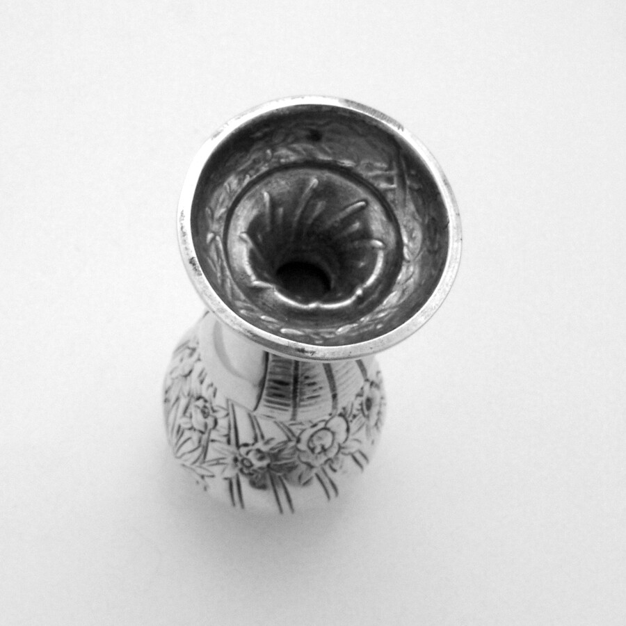 Antique Engraved Footed Salt Shaker German Sterling Silver