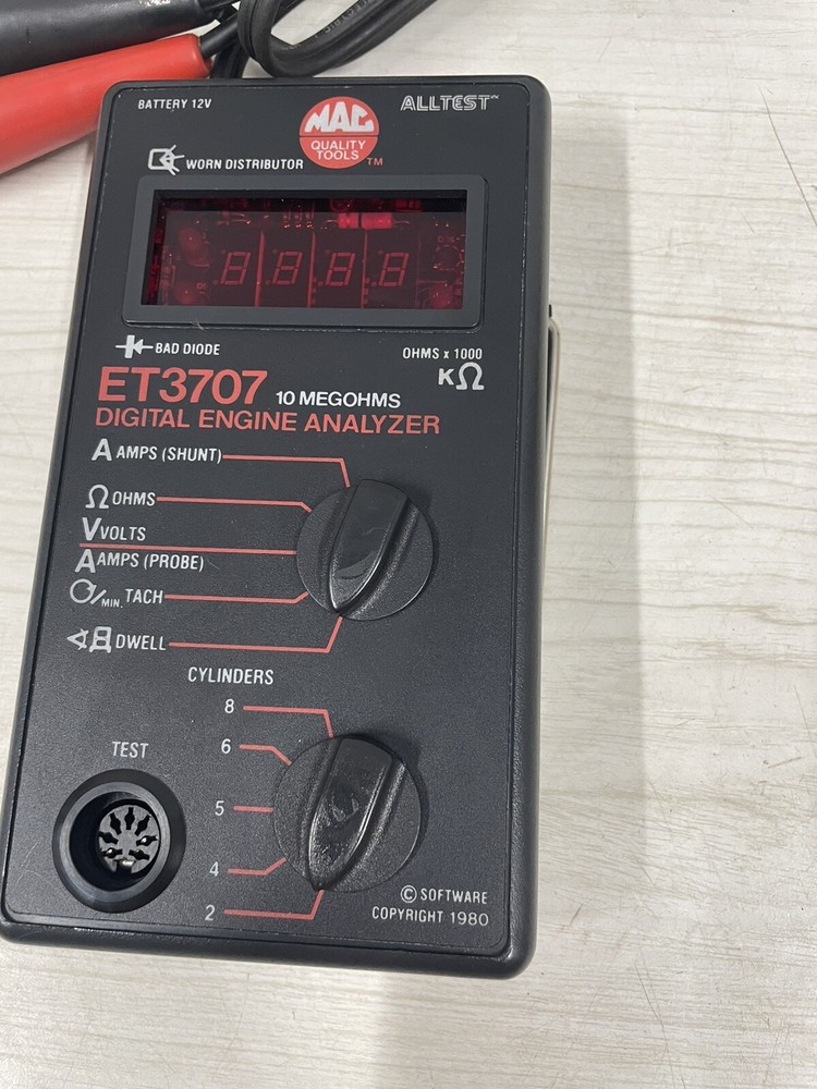 Mac Tool ET3707 Digital Engine Analyzer 10 Megohms Missing Test Lead- See Pics