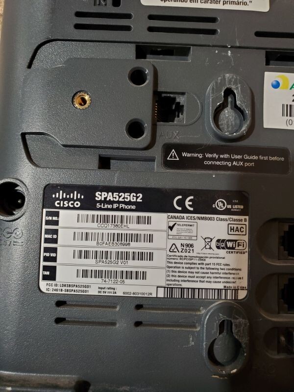 Cisco SPA525G2 5-Line IP Phone No Power Adapter