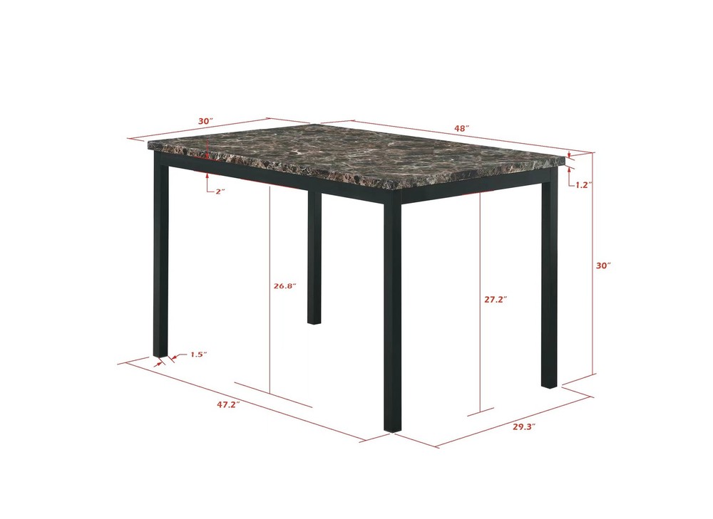 Faux Marble Top metal frame dinette table
