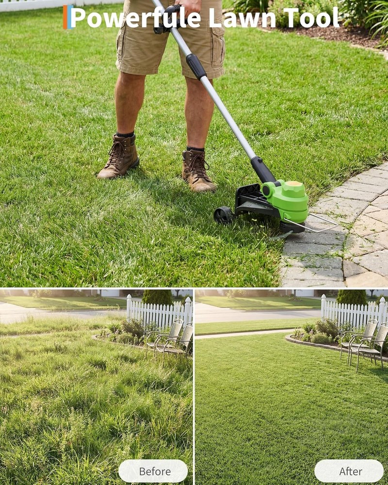 12" Electric Cordless Grass String Trimmer Lawn Edger Weed Wacker Cutter