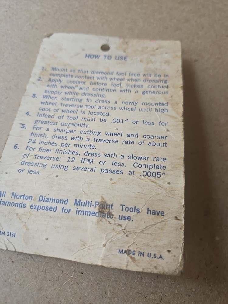 NORTON Profile Multipoint Diamond Dressing Tool NORTON 2R6KT