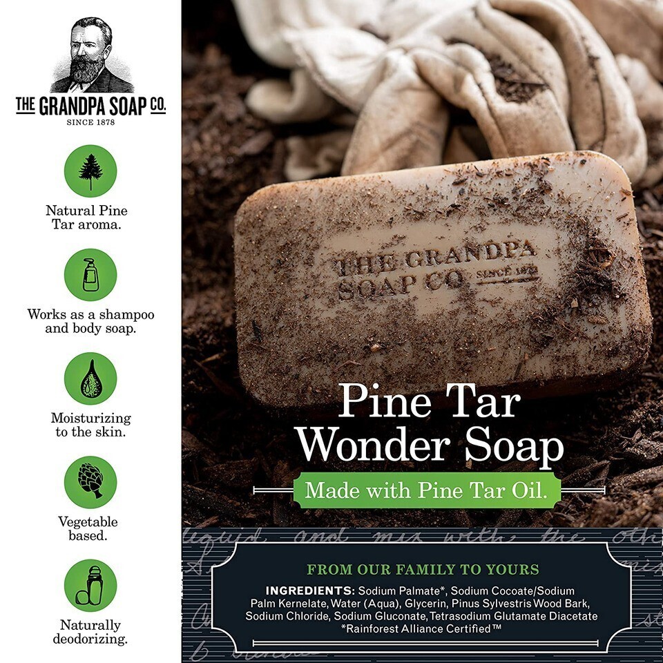 Grandpa's Soap Pine Tar 4.25 oz (8-Pack)