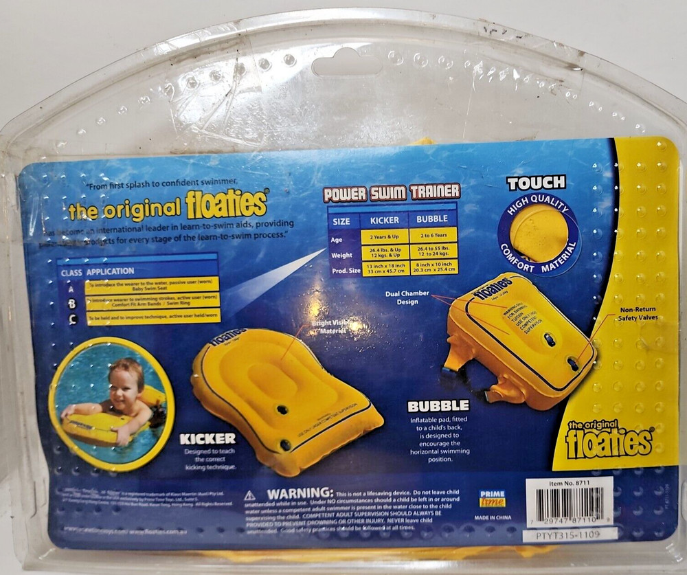 The Original Floaties Kicker & Bubble Set Power Swim Trainer Class B & C (T49)