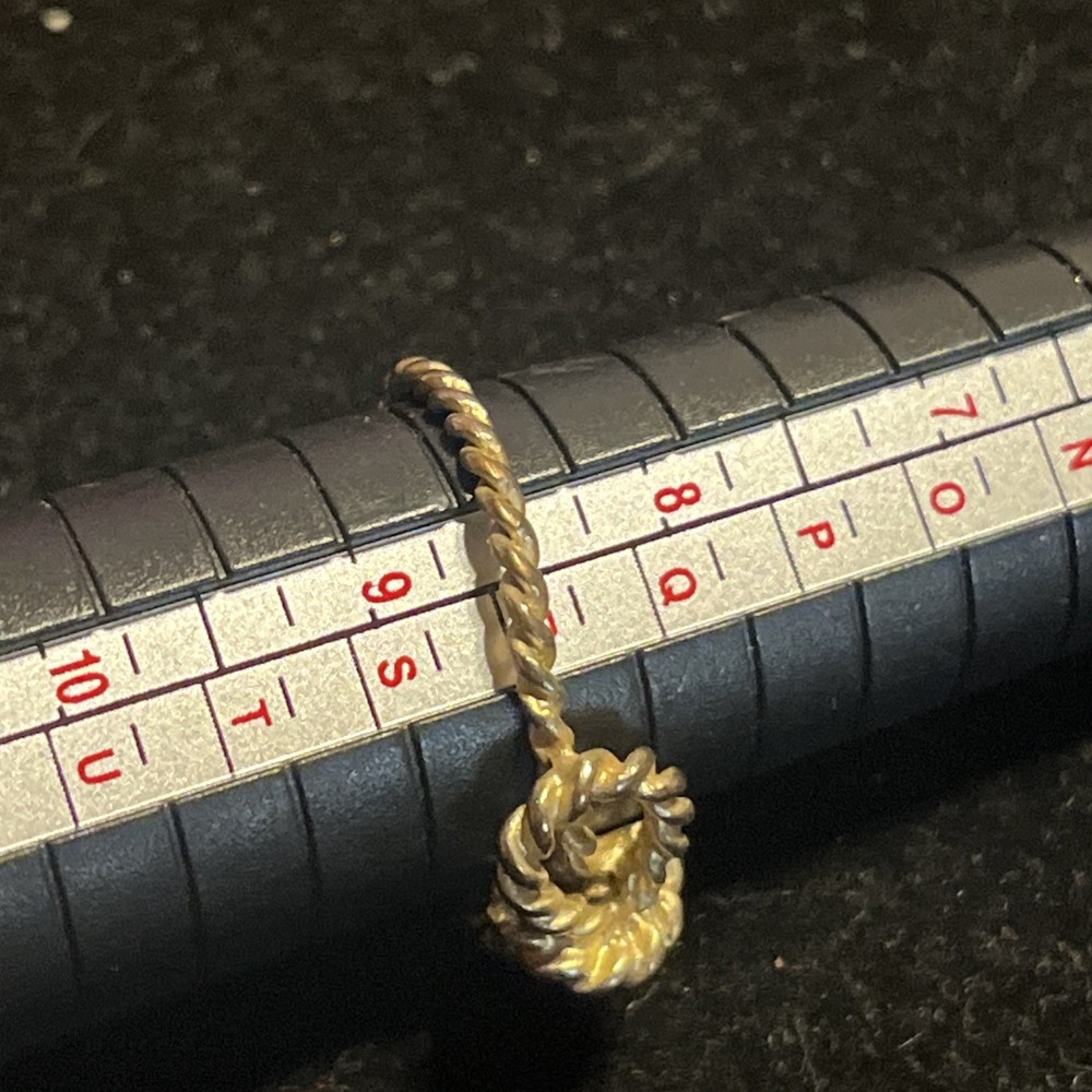 Goldtone Twisted Rope Bow Ring Size 8.5