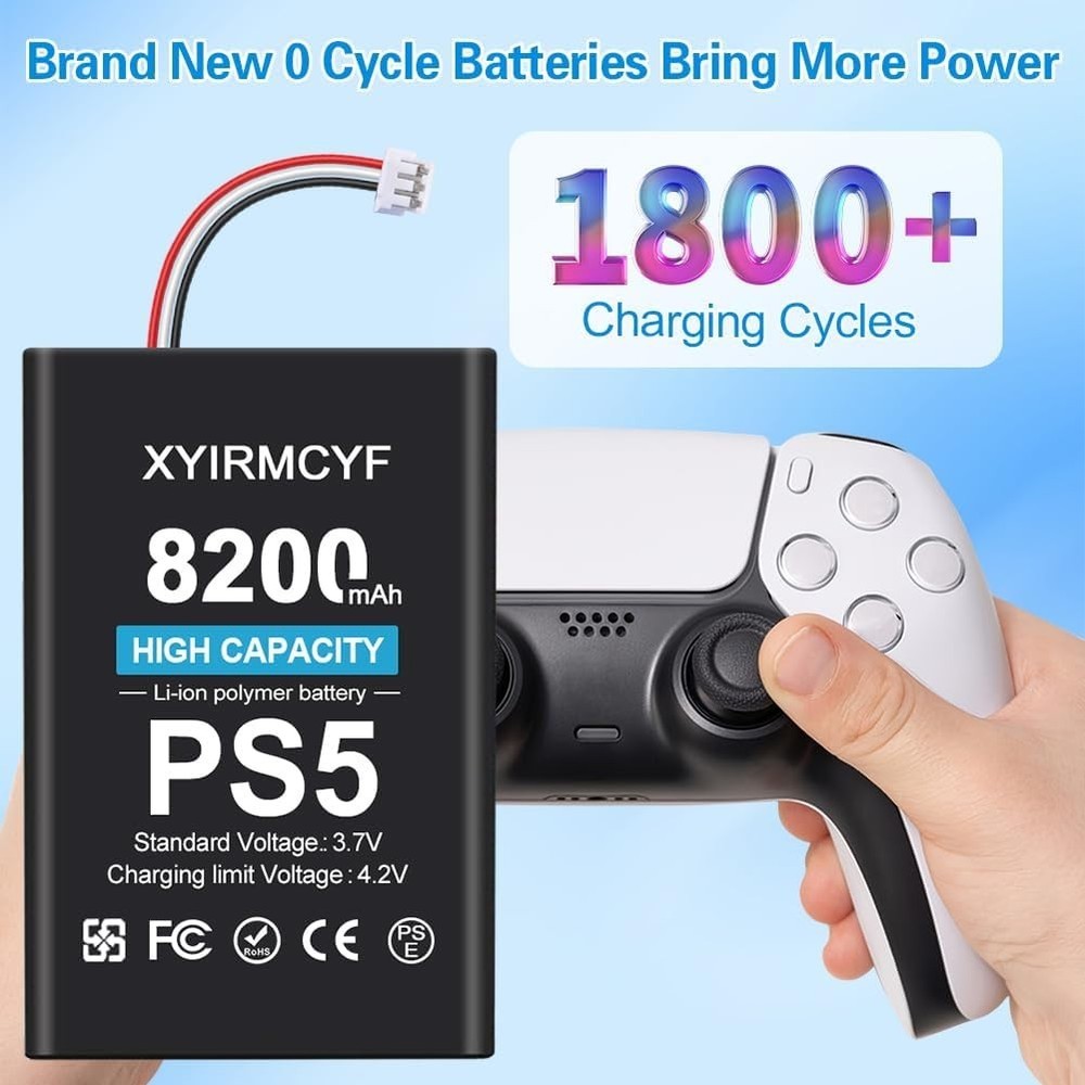 PS5 Controller Replacement Batteries - 2PCS 8200mAh 0-Cycle for CFI-ZCT1W