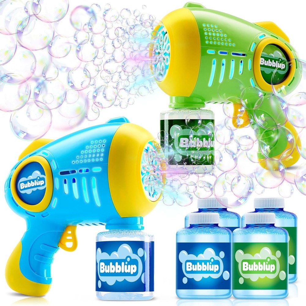 LED Light-Up Bubble Guns Set - 2 Automatic Bubble Machines for Endless Joy